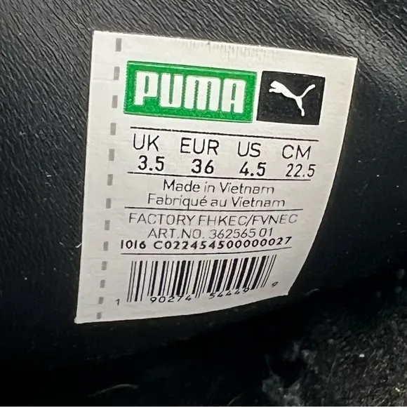 Puma Black Basket Classic Strap Sneakers Size 4.5 Men’s