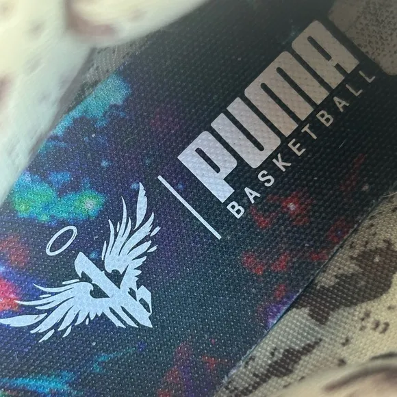 PUMA LAMELO BALL MB.01 Digital Camo Khaki/Orange Basketball Shoes Sneakers Sz 6