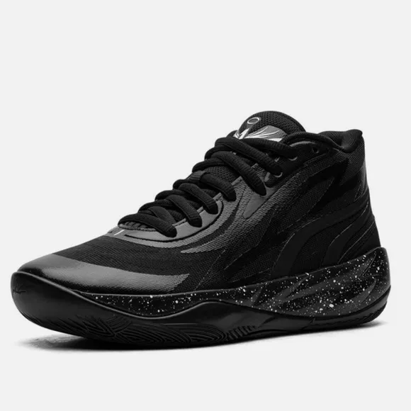Puma- Lamelo Ball MB.02 “Oreo” black white grade school basketball sneakers