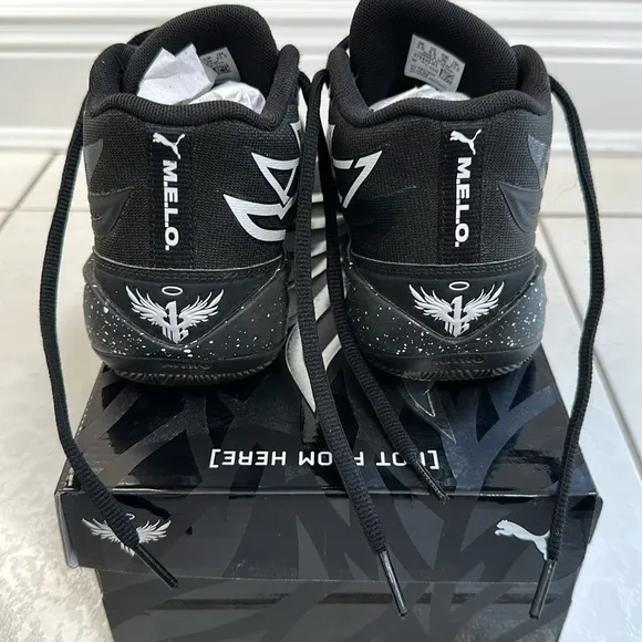 Puma- Lamelo Ball MB.02 “Oreo” black white grade school basketball sneakers