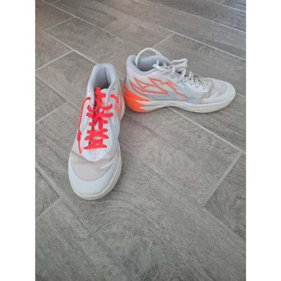 Puma MB.02 Basketball Shoes LaMelo Gorange Gray and Orange Size 6.5