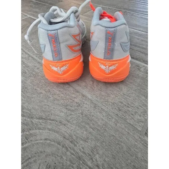 Puma MB.02 Basketball Shoes LaMelo Gorange Gray and Orange Size 6.5