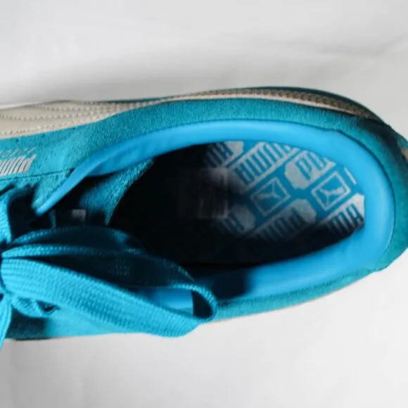 PUMA Suede Classic Aqua Blue White Mens Size 13 Sneaker Tennis Shoe