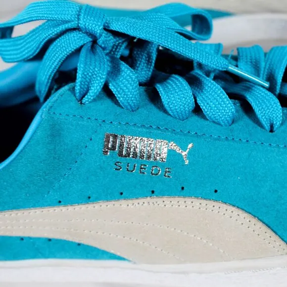 PUMA Suede Classic Aqua Blue White Mens Size 13 Sneaker Tennis Shoe