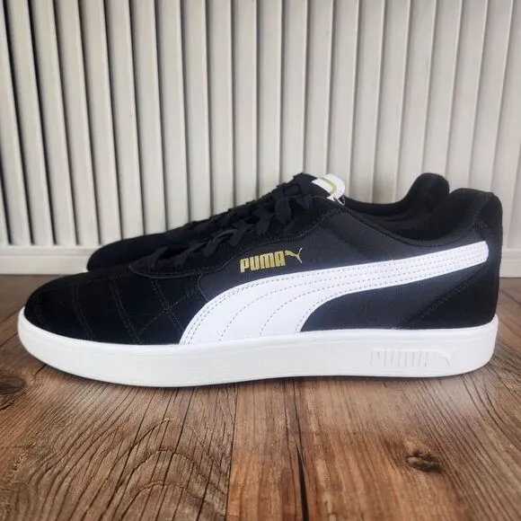 Puma Astro Kick Mens Sz 10.5 Black White Suede Skater Sneakers Shoes 369115-01