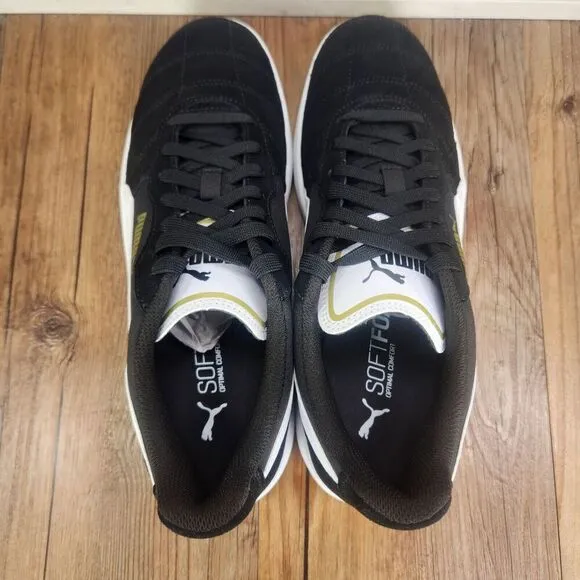 Puma Astro Kick Mens Sz 10.5 Black White Suede Skater Sneakers Shoes 369115-01