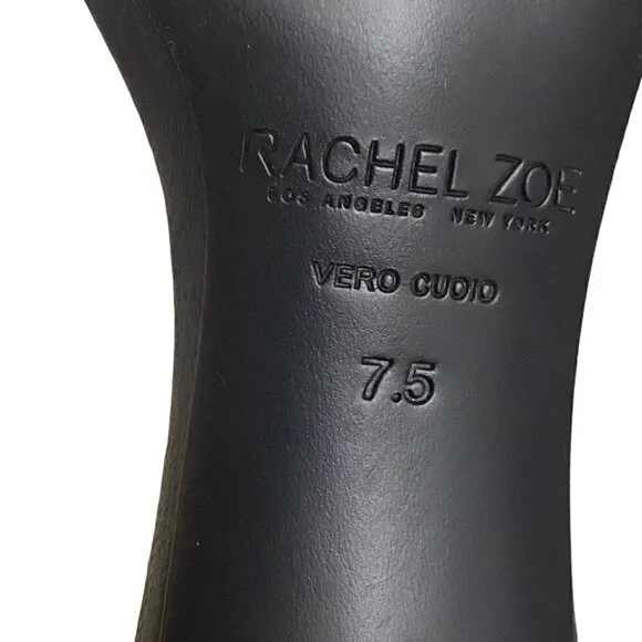 Rachel Zoe Emaly Tassel Leather Heeled Sandals in Black Size 7.5