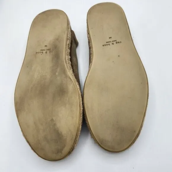 Rag &amp; Bone Canyon Espadrille Suede Flat Loafers Size 35 US 5 Olive Green