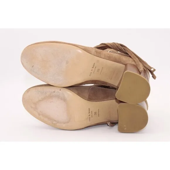 Rag &amp; Bone Dalia II Camel Suede Women's Ankle Boots Sz 38 US 8