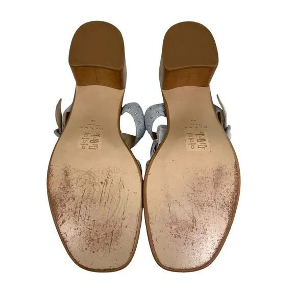 Rag &amp; Bone Womens Mule Sandals Suede Metal Studded Trim‎ Block Heel Gray EUR40