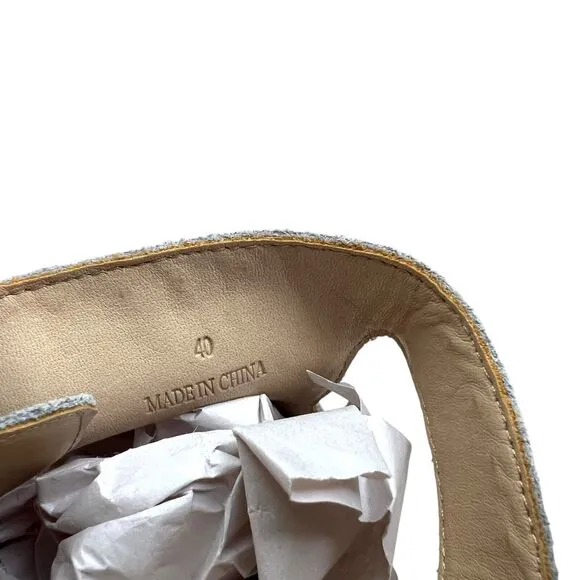 Rag &amp; Bone Womens Mule Sandals Suede Metal Studded Trim‎ Block Heel Gray EUR40