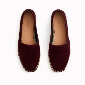 RAG &amp; BONE Merlot Wine Suede Leather  Espadrille Slipon Loafers Flats