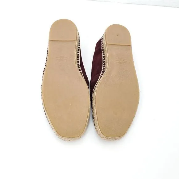 RAG &amp; BONE Merlot Wine Suede Leather  Espadrille Slipon Loafers Flats