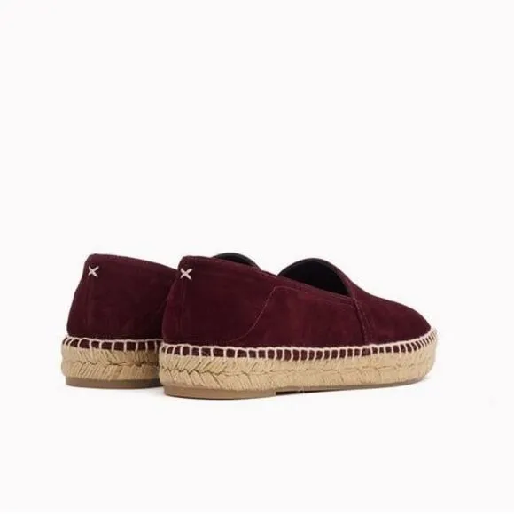 RAG &amp; BONE Merlot Wine Suede Leather  Espadrille Slipon Loafers Flats