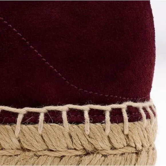 RAG &amp; BONE Merlot Wine Suede Leather  Espadrille Slipon Loafers Flats