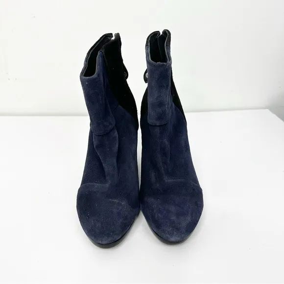RAG AND BONE | Navy and Black Suede Newbury Ankle Boot Boots Sz. 8.5