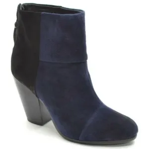 RAG AND BONE | Navy and Black Suede Newbury Ankle Boot Boots Sz. 8.5