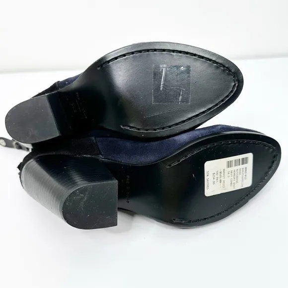 RAG AND BONE | Navy and Black Suede Newbury Ankle Boot Boots Sz. 8.5