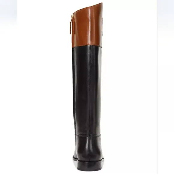 Ralph Lauren Justine II Black and Brown Over the Knee Boots