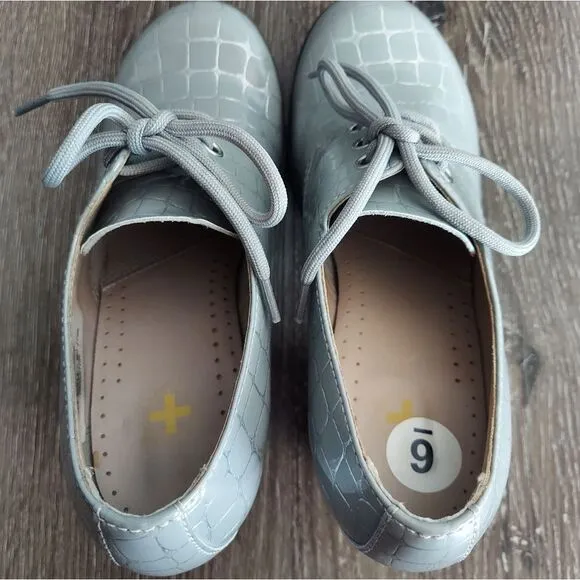 Rare Dr Martens | Danielle Grey   Silver Armor Leather Heels Ankle Boots Size 6
