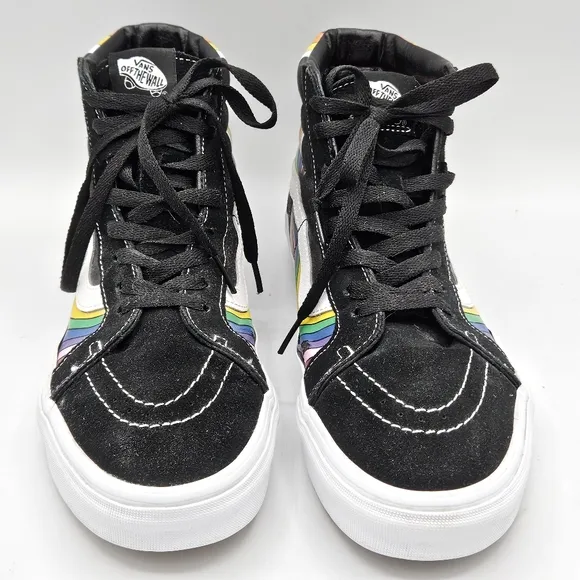 Rare htf Vans sk8-hi refract hightop rainbow skater sneakers size 10 in men
