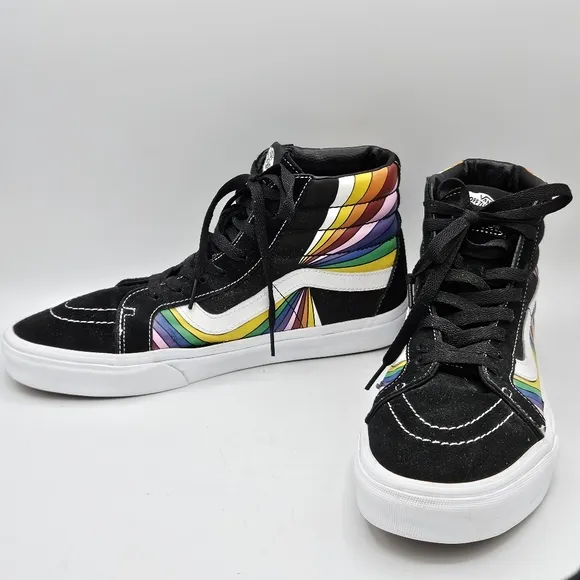 Rare htf Vans sk8-hi refract hightop rainbow skater sneakers size 10 in men