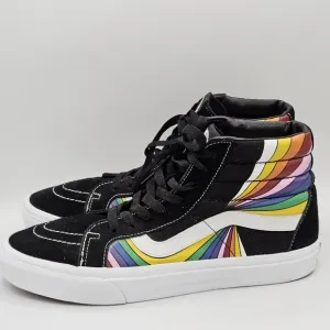 Rare htf Vans sk8-hi refract hightop rainbow skater sneakers size 10 in men
