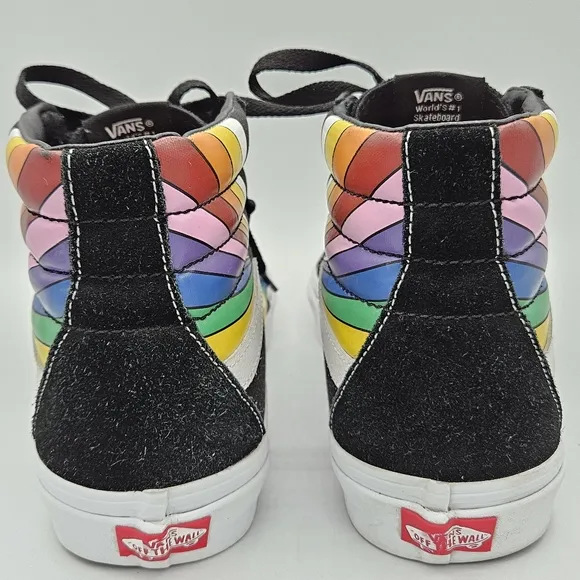 Rare htf Vans sk8-hi refract hightop rainbow skater sneakers size 10 in men