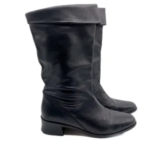 Rare Partners Black Leather vintage boots size 8.5 Tara