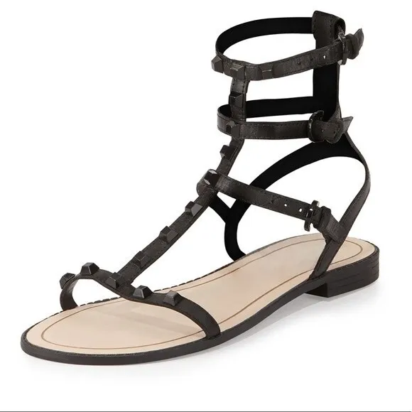 REBECCA MINKOFF shoes black studded gladiator sandals size 6.5