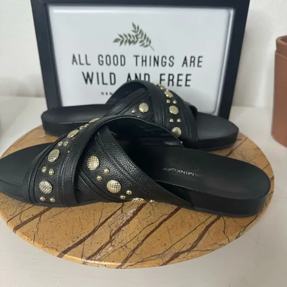 Rebecca Minkoff Tori Studded Black Sandals Size 7.5