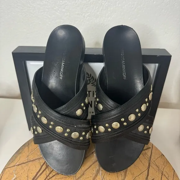 Rebecca Minkoff Tori Studded Black Sandals Size 7.5