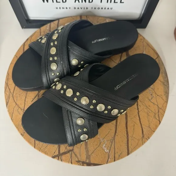 Rebecca Minkoff Tori Studded Black Sandals Size 7.5