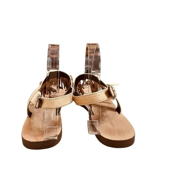 Rebecca Minkoff Erin Tan Leather Tassel Sandals | Size 10