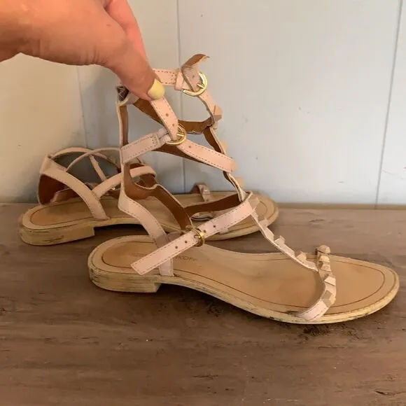 Rebecca Minkoff Nude Studded Gladiator Sandals Size 6.5