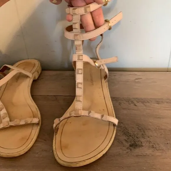 Rebecca Minkoff Nude Studded Gladiator Sandals Size 6.5
