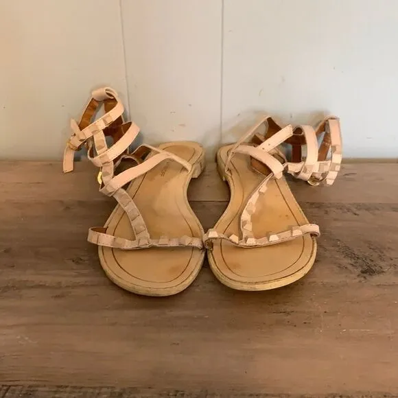Rebecca Minkoff Nude Studded Gladiator Sandals Size 6.5