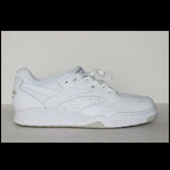 Reebok BB4000 Mens White Leather Low Top Sneakers