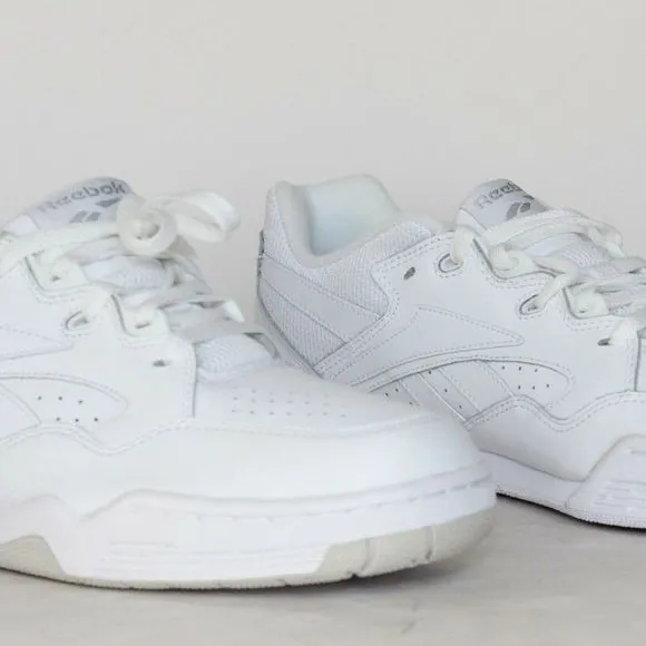Reebok BB4000 Mens White Leather Low Top Sneakers