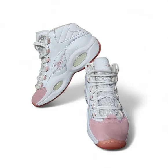 Reebok Question Mid Pink White Allen Iverson Basketball Sneakers Men's Size 10.5