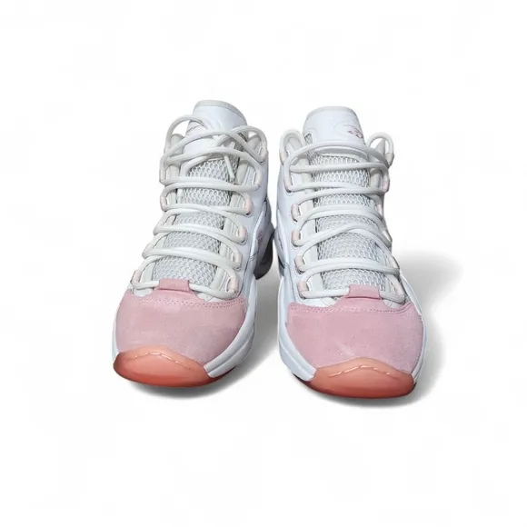 Reebok Question Mid Pink White Allen Iverson Basketball Sneakers Men's Size 10.5