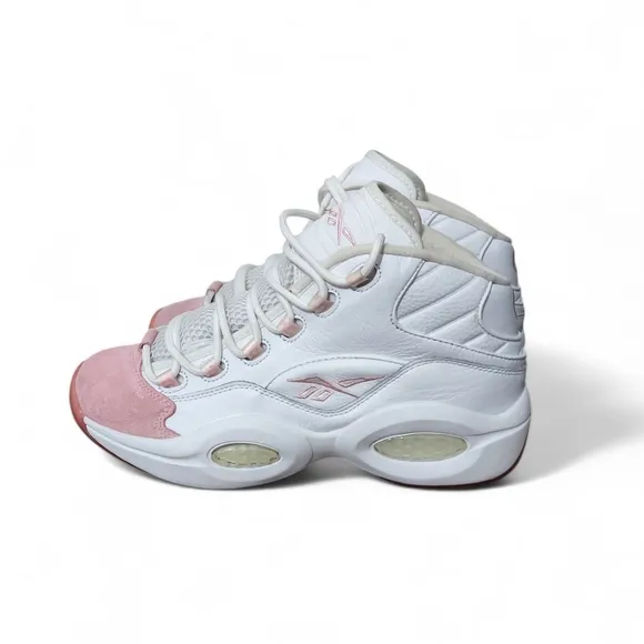 Reebok Question Mid Pink White Allen Iverson Basketball Sneakers Men's Size 10.5