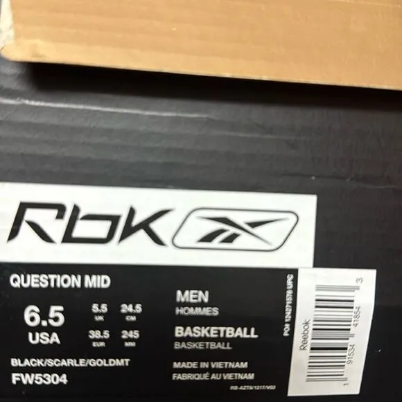 ⭐️REEBOK QUESTION MID BASKETBALL SNEAKERS