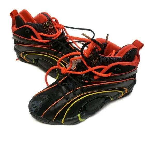 Reebok Shaqnosis x Hot Ones Basketball Shoes Size 7.5 Sneakers Black Red H68851