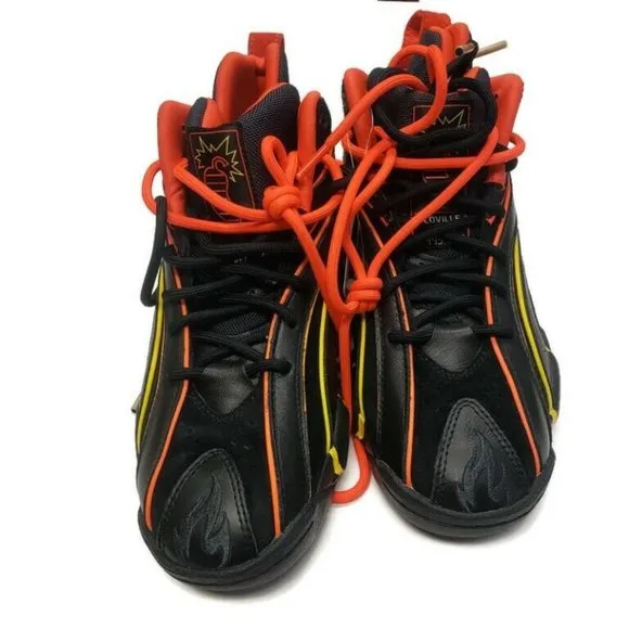 Reebok Shaqnosis x Hot Ones Basketball Shoes Size 7.5 Sneakers Black Red H68851