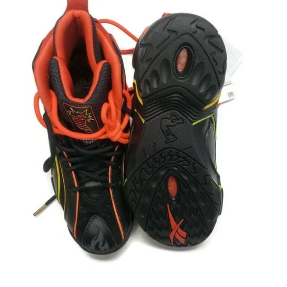 Reebok Shaqnosis x Hot Ones Basketball Shoes Size 7.5 Sneakers Black Red H68851
