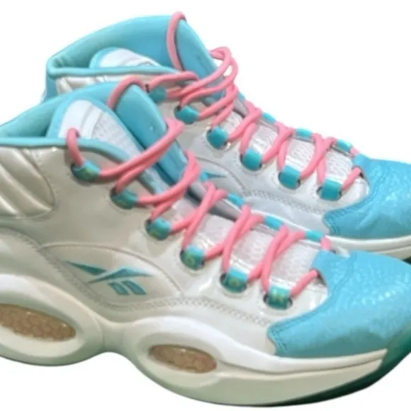 Reebok Women's White and Blue Sneakers