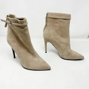Reiss Ashton Suede Pointed Toe Buckle Stiletto Heeled Boots 39