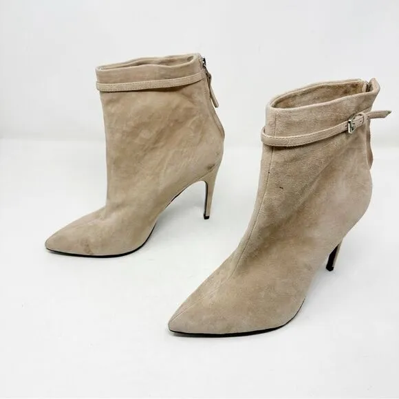 Reiss Ashton Suede Pointed Toe Buckle Stiletto Heeled Boots 39
