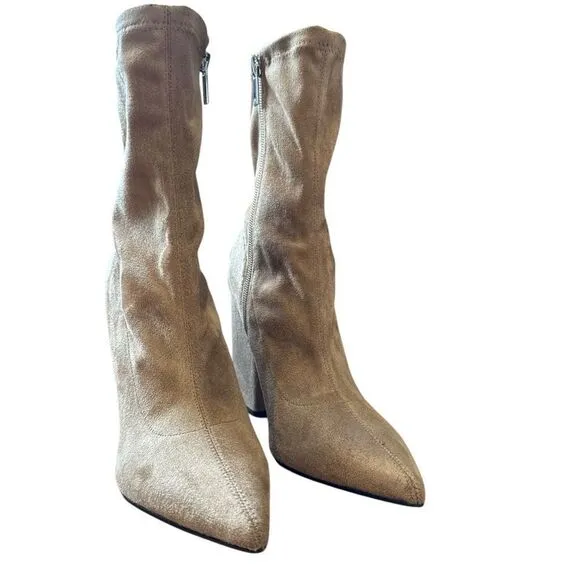 Revolve Marc Fisher LTD Larry Vegan Suede Leather Pointed Toe Ankle Boots NWOT